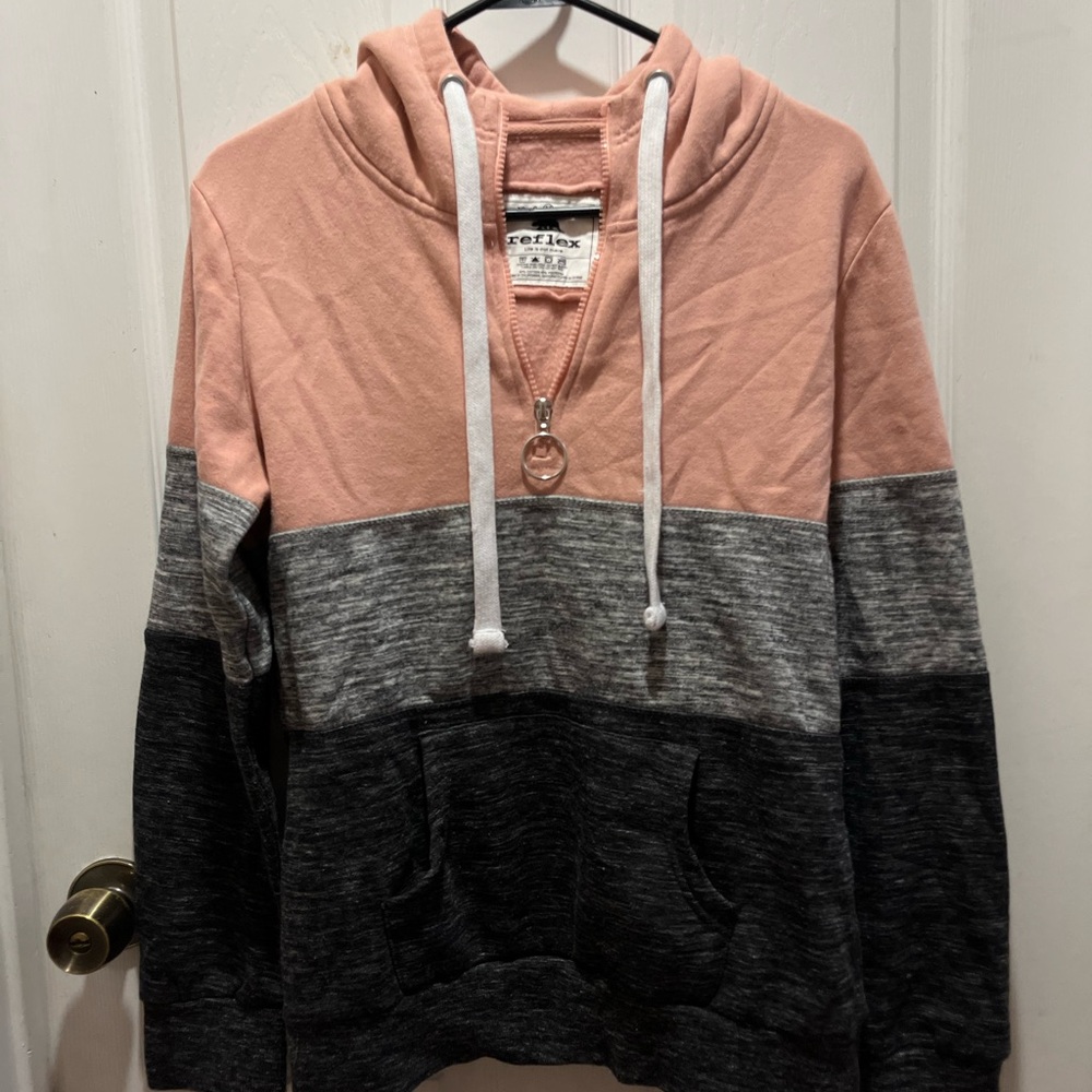 Reflex Peach and Charcoal Hoodie